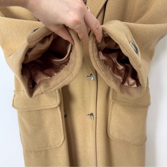 Vintage Camel Hair Coat Neimans Marcus Maxi Coat Tan Long 80s 90s Classic - Picture 8 of 14